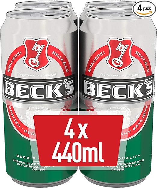 Beck's Lager Beer Can, 4 x 440 ml