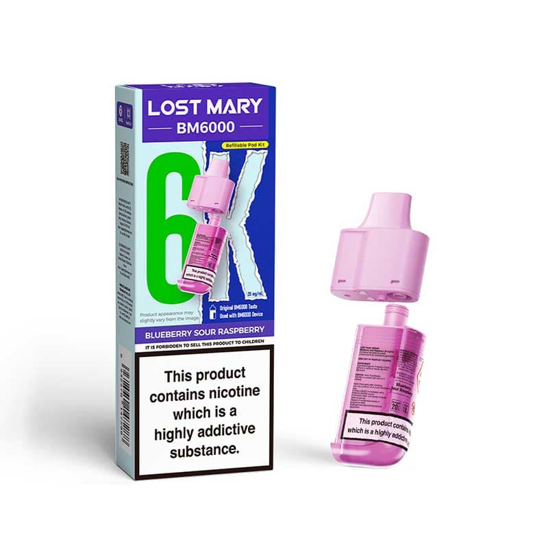 Lost Mary BM6000 Blueberry Sour Raspberry Prefilled Vape Pods - 20mg