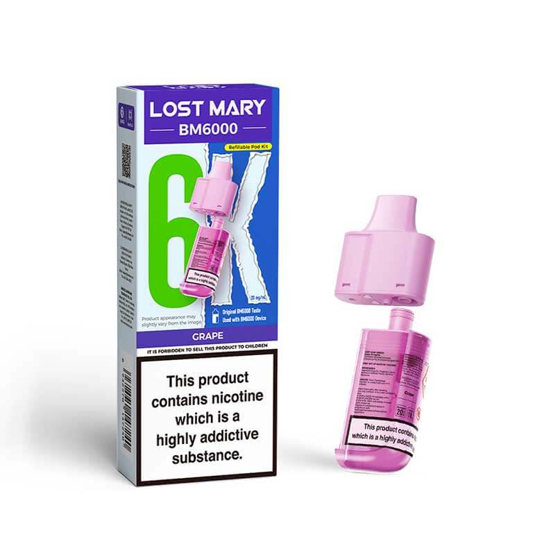 Lost Mary BM6000 Grape Prefilled Vape Pods - 20mg