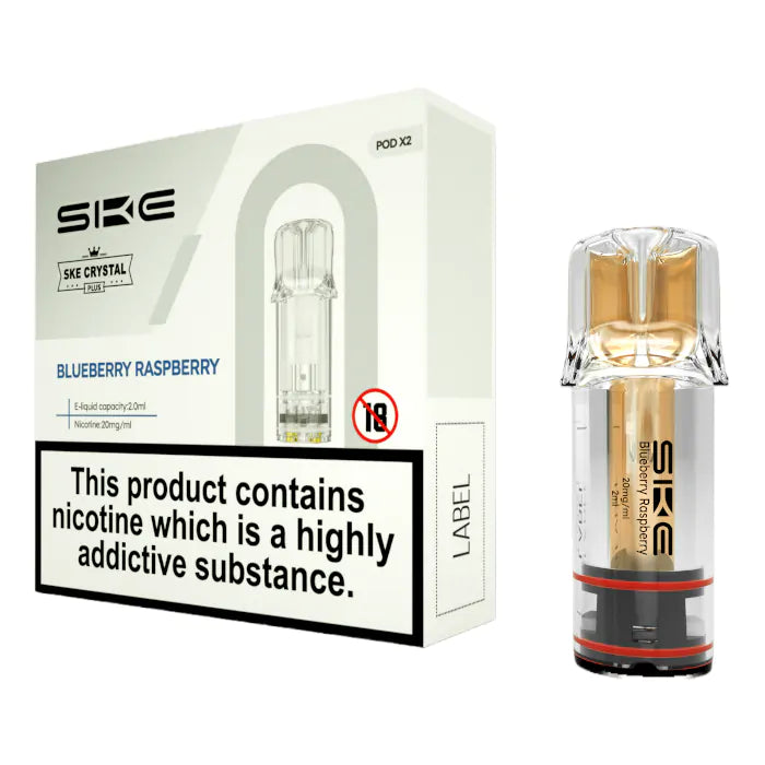 SKE Crystal PLUS Prefilled Pods - Blueberry Raspberry - 2PK