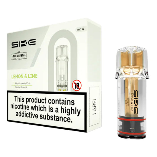 SKE Crystal PLUS Prefilled Pods - Lemon & Lime - 2PK