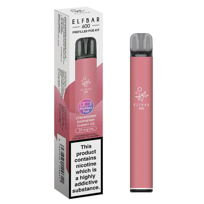 Elfbar 600 Prefilled Pod Kit-Strawberry Raspberry Cherry Ice