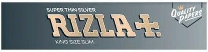 RIZLA KING SIZE SLIM SILVER ROLLING PAPER FULL BOX OF 50 BOOKLETS