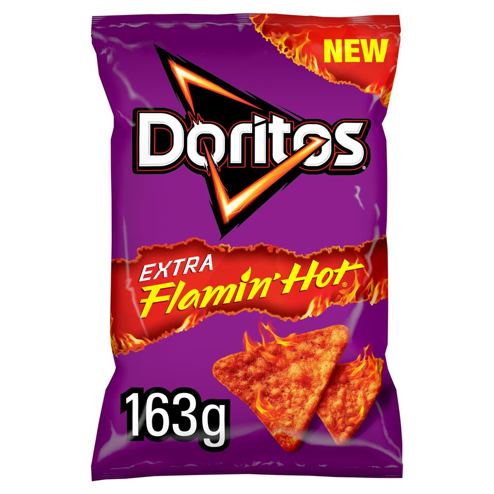 Doritos Tortilla Chips Extra Flamin' Hot Crisps 163g