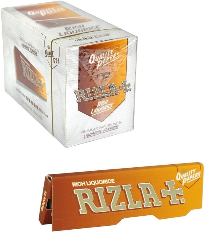 Rizla liquorice rolling paper regular full box of 100 booklets