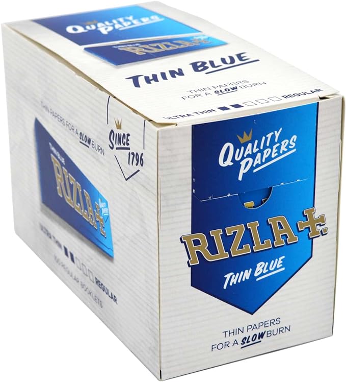 RIZLA REGULAR BLUE - FULL BOX OF 100 BOOKLETS - NEW UK PACKAGING