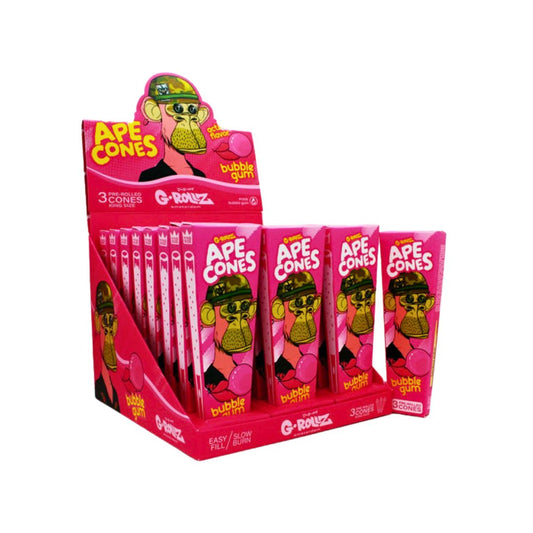 G-Rollz Ape Cones – Bubble Gum – 3 Cones Per Pack