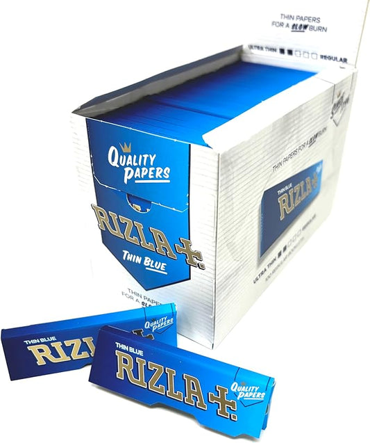 RIZLA REGULAR BLUE - FULL BOX OF 100 BOOKLETS - NEW UK PACKAGING