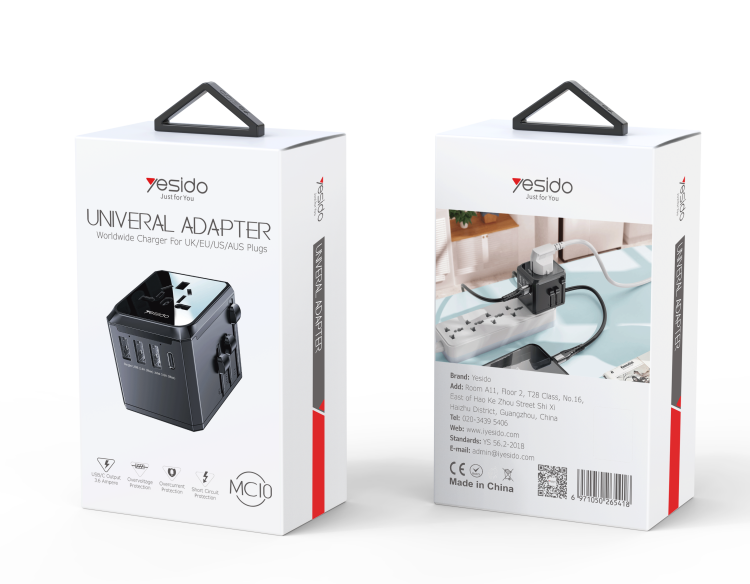 Universal Travel Adapter with Plug, USB and C ports