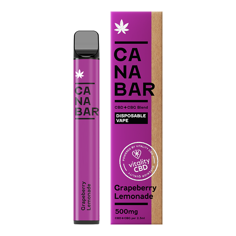 Grapeberry Lemonade CANABAR™ Disposable CBD Vape Device 500mg CBD + CBG