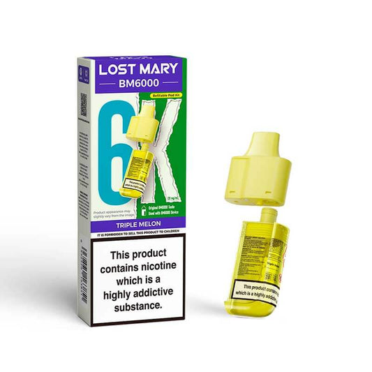 Lost Mary BM6000 Triple Melon Prefilled Vape Pods - 20mg