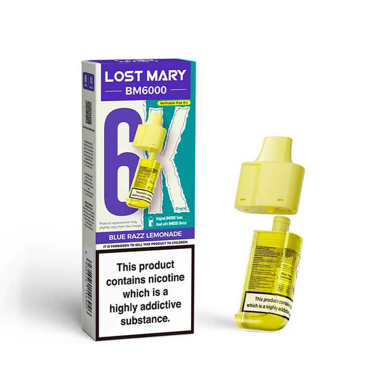 Lost Mary BM6000 Blue Razz Lemonade Prefilled Vape Pods - 20mg