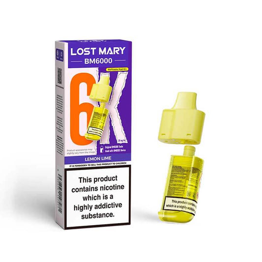 Lost Mary BM6000 Lemon Lime Prefilled Vape Pods - 20mg