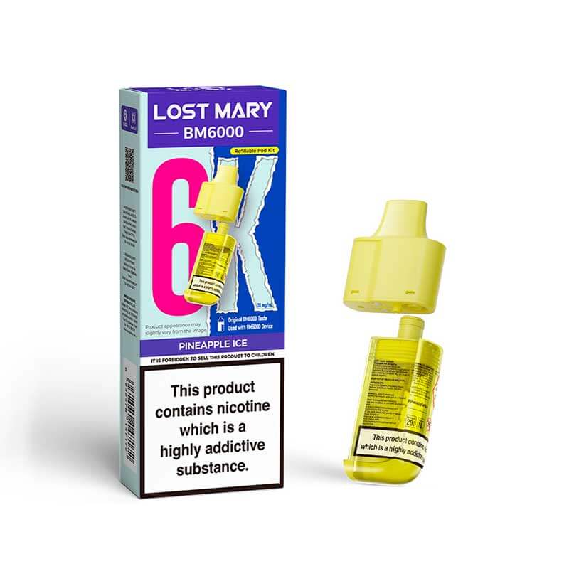 Lost Mary BM6000 Pineapple Ice Prefilled Vape Pods - 20mg
