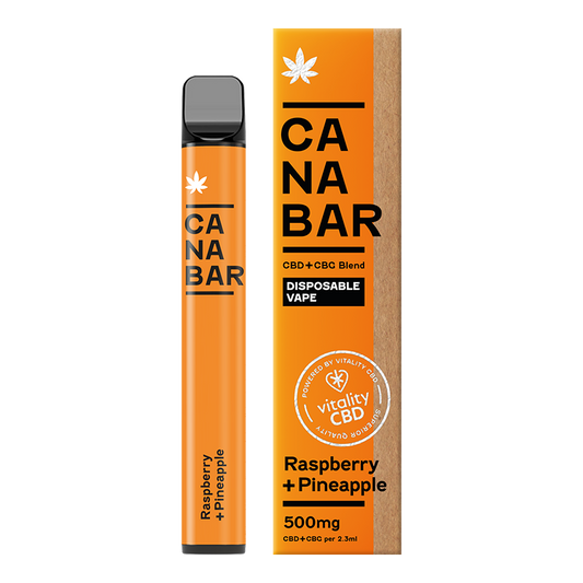 Raspberry + Pineapple CANABAR™ Disposable CBD Vape Device 500mg CBD + CBG