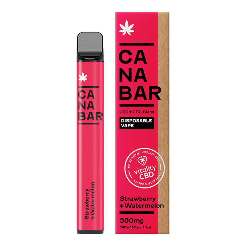 Strawberry + Watermelon CANABAR™ Disposable CBD Vape Device 500mg CBD + CBG