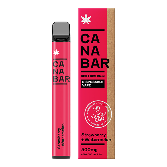 Strawberry + Watermelon CANABAR™ Disposable CBD Vape Device 500mg CBD + CBG