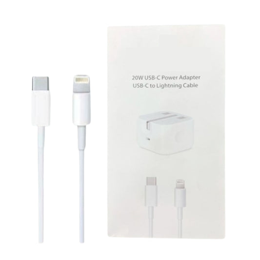 20W USB-C Power Adapter with USB-C to Lightning Cable – Fast Charging Solution