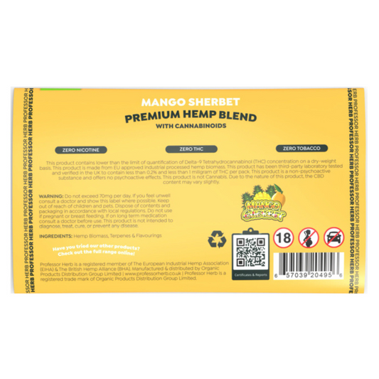 Professor Herb Premium Hemp Blend (24g) - Mango Sherbet