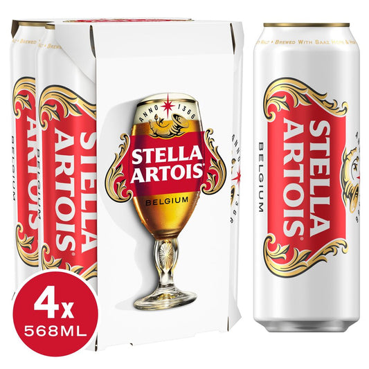 Stella Artois Premium Lager 4 X 568Ml