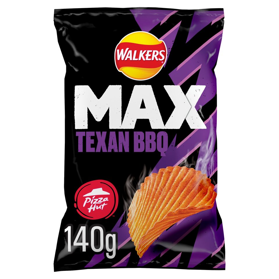 Walkers Max Pizza Hut Texan Bbq Crisps 140G