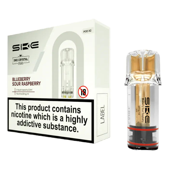 SKE Crystal PLUS Prefilled Pods - Blueberry Sour Raspberry - 2PK