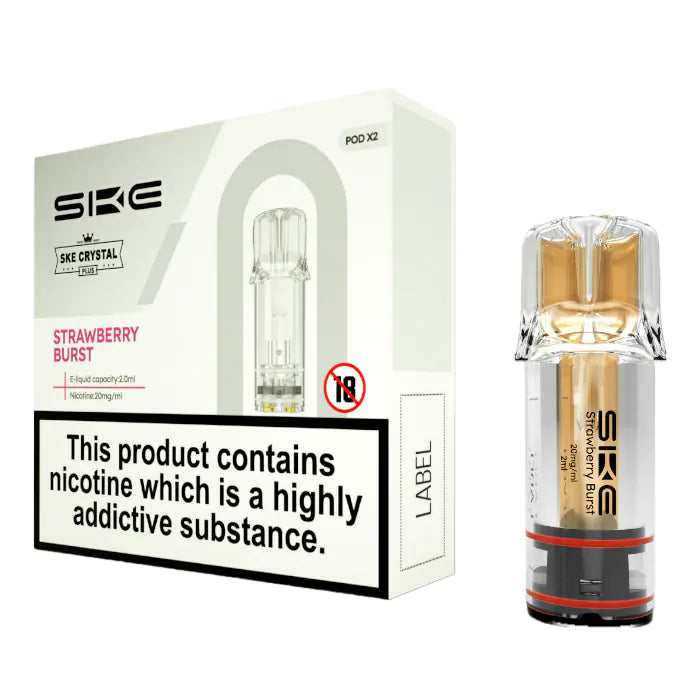 SKE Crystal PLUS Prefilled Pods - Strawberry Burst - 2PK