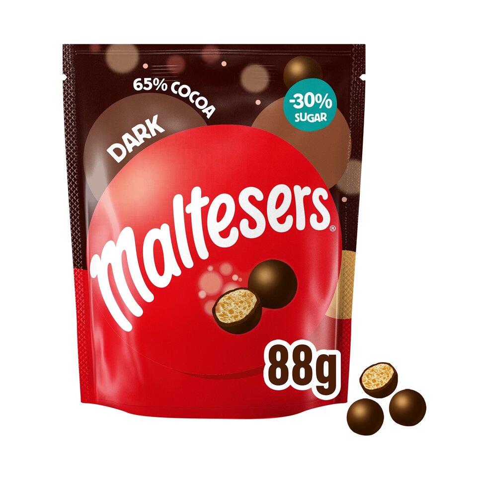 Maltesers Dark Chocolate & Honeycomb 65% Cocoa Pouch Bag 88g