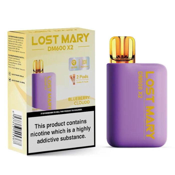 Lost Mary DM600 X2 Disposable Vape-Blueberry Cloudd