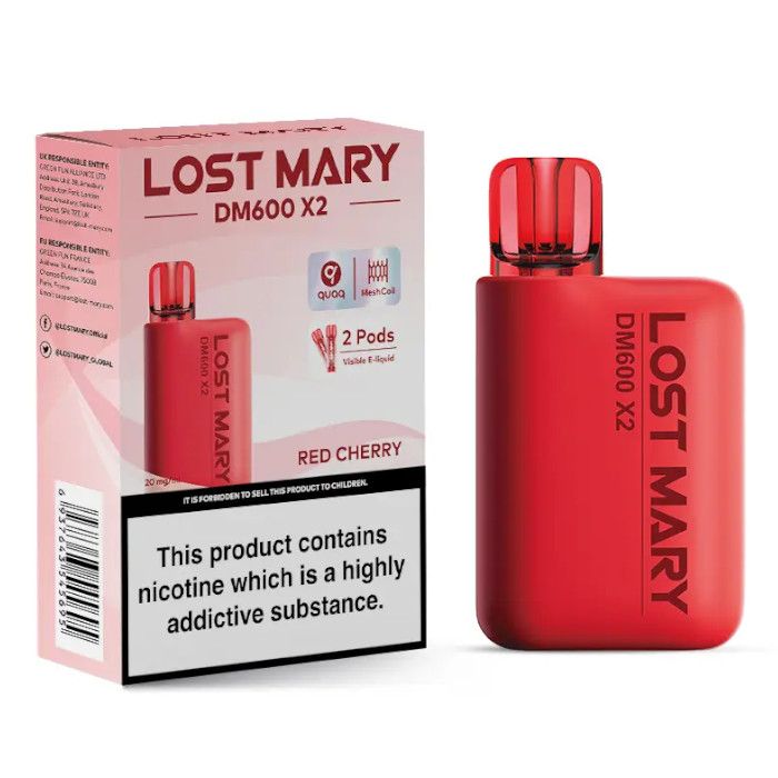 Lost Mary DM600 X2 Disposable Vape-Red Cherry