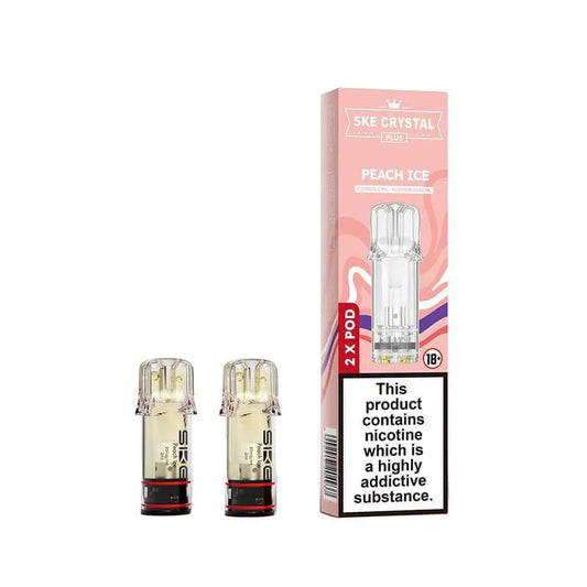 SKE Crystal PLUS Prefilled Pods - Peach Ice - 2PK